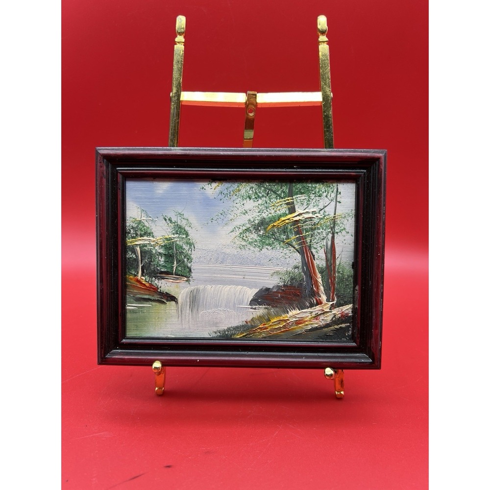 Vintage Small Oil Painting on Board Landscaping Nature 4.75"x 6.5"